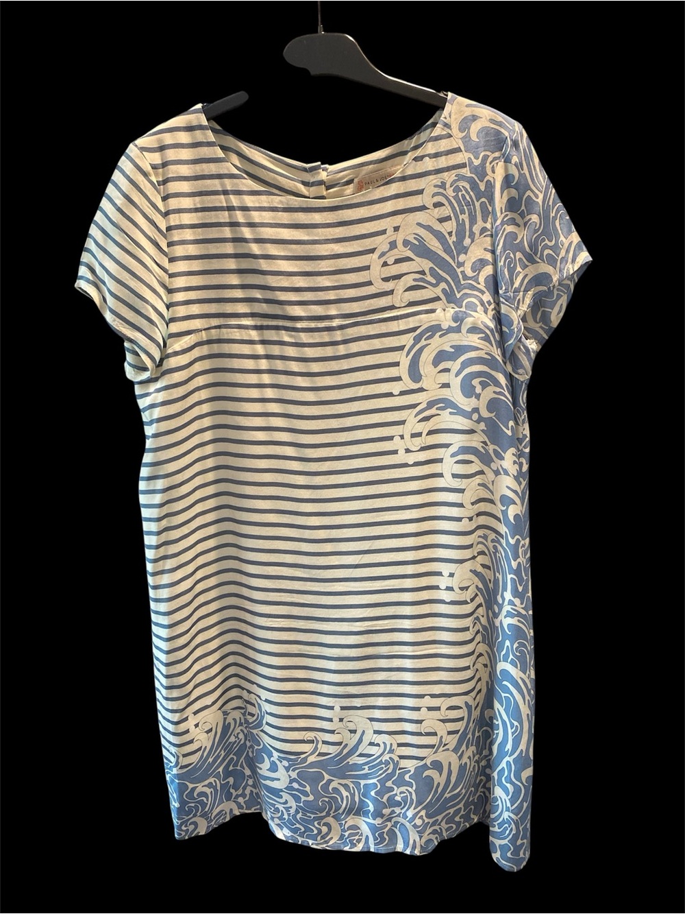 Paul & Joe Sister Short sleeve Lined Tunic Dress with Wave Design Size 12